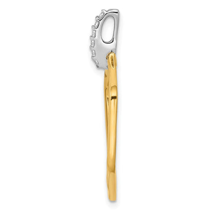 14 Karat Bicolor Gold Anhänger mit 0,067 ct. echtem Diamant in Fancy-Sechseckform