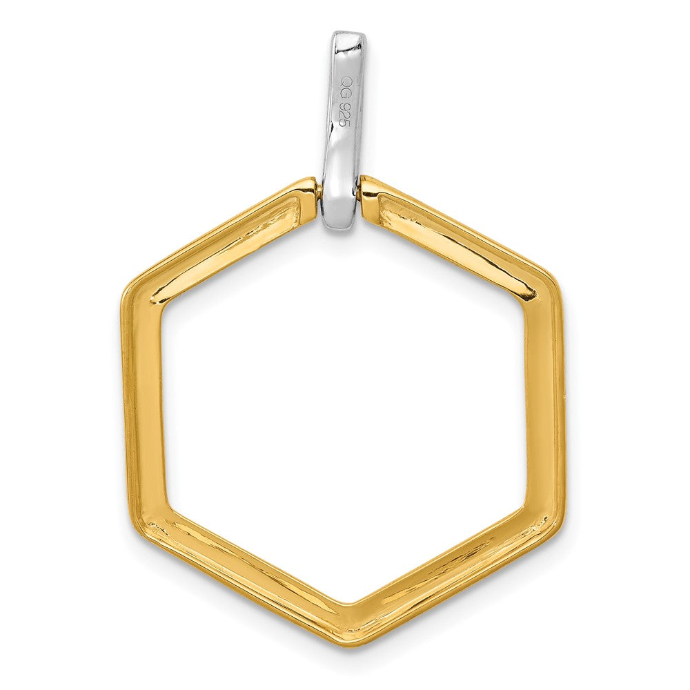 14 Karat Bicolor Gold Anhänger mit 0,067 ct. echtem Diamant in Fancy-Sechseckform