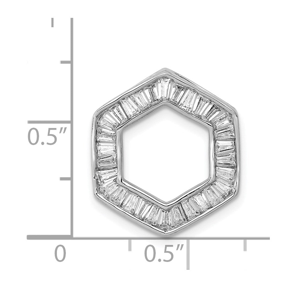 14K Weißgold 1/2ct. Echt Diamant Fantasie Hexagon Kette Anhänger