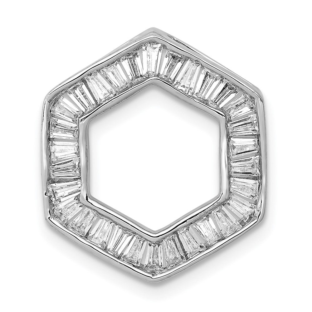 14K Weißgold 1/2ct. Echt Diamant Fantasie Hexagon Kette Anhänger
