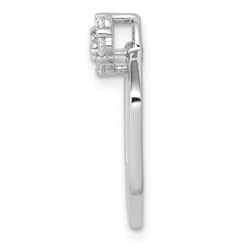 14K Weißgold 1/5ct. Echt Diamant Fantasie Hexagon Kette Anhänger