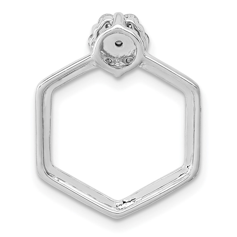 14K Weißgold 1/5ct. Echt Diamant Fantasie Hexagon Kette Anhänger