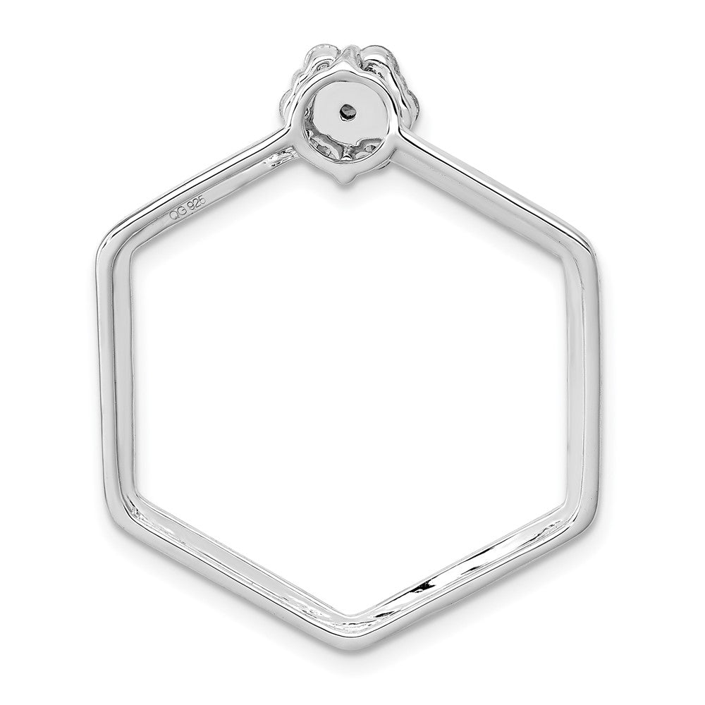 14K Weißgold 1/3ct. Echt Diamant Fantasie Hexagon Kette Anhänger