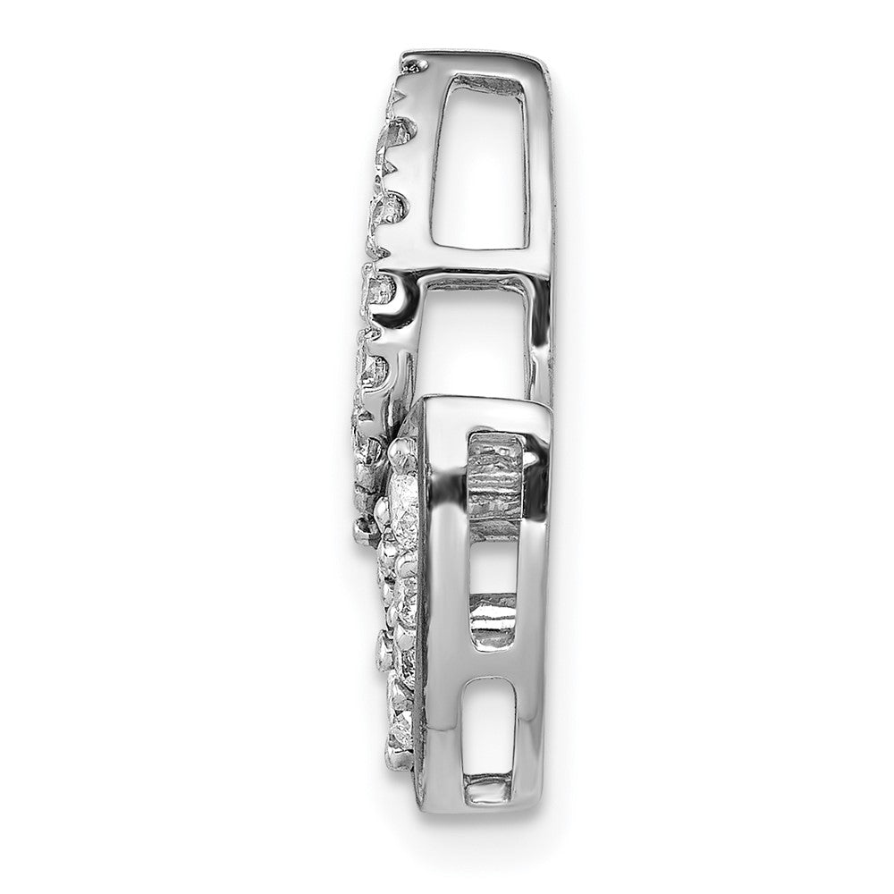 14K Weißgold 1/2ct. Echt Diamant Fantasie Blatt Kette Anhänger