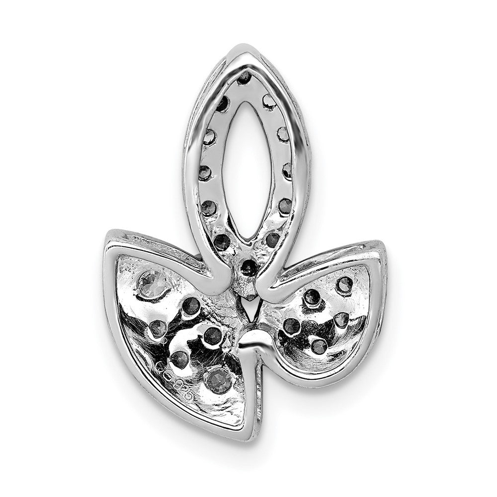 14K Weißgold 1/2ct. Echt Diamant Fantasie Blatt Kette Anhänger
