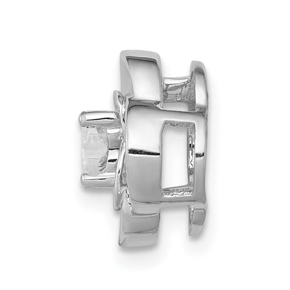 14K Weißgold Gleitanhänger „Blume" an Kette mit 0,25 ct. im Labor gezüchteten Diamanten VS/SI+ G+