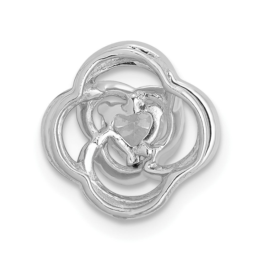 14K Weißgold Gleitanhänger „Blume" an Kette mit 0,25 ct. im Labor gezüchteten Diamanten VS/SI+ G+