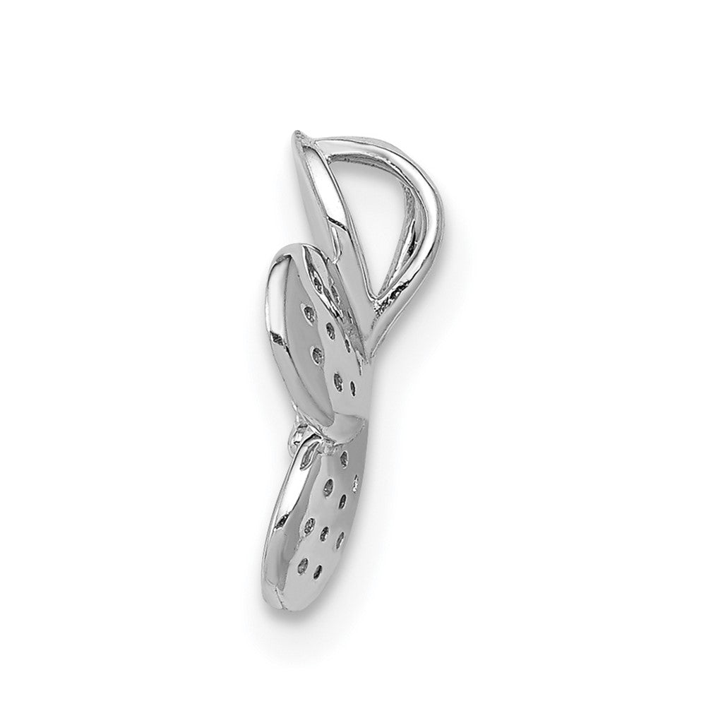 14K Weißgold 1/8ct. Echt Diamant Blume Kette Anhänger