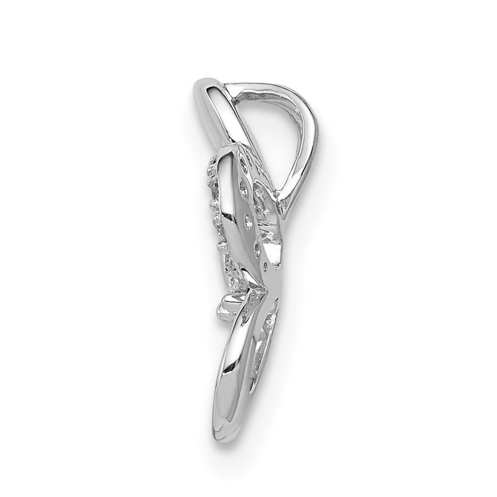 14K Weißgold 1/20ct. Echt Diamant Rund Petal Blume Kette Anhänger