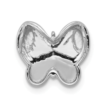 14K Weißgold Echt Diamant Schmetterling Kette Anhänger