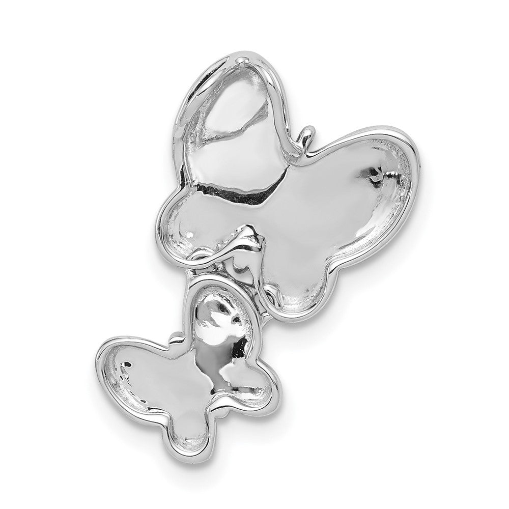 14K Weißgold 1/6ct. Echt Diamant Schmetterling Kette Anhänger