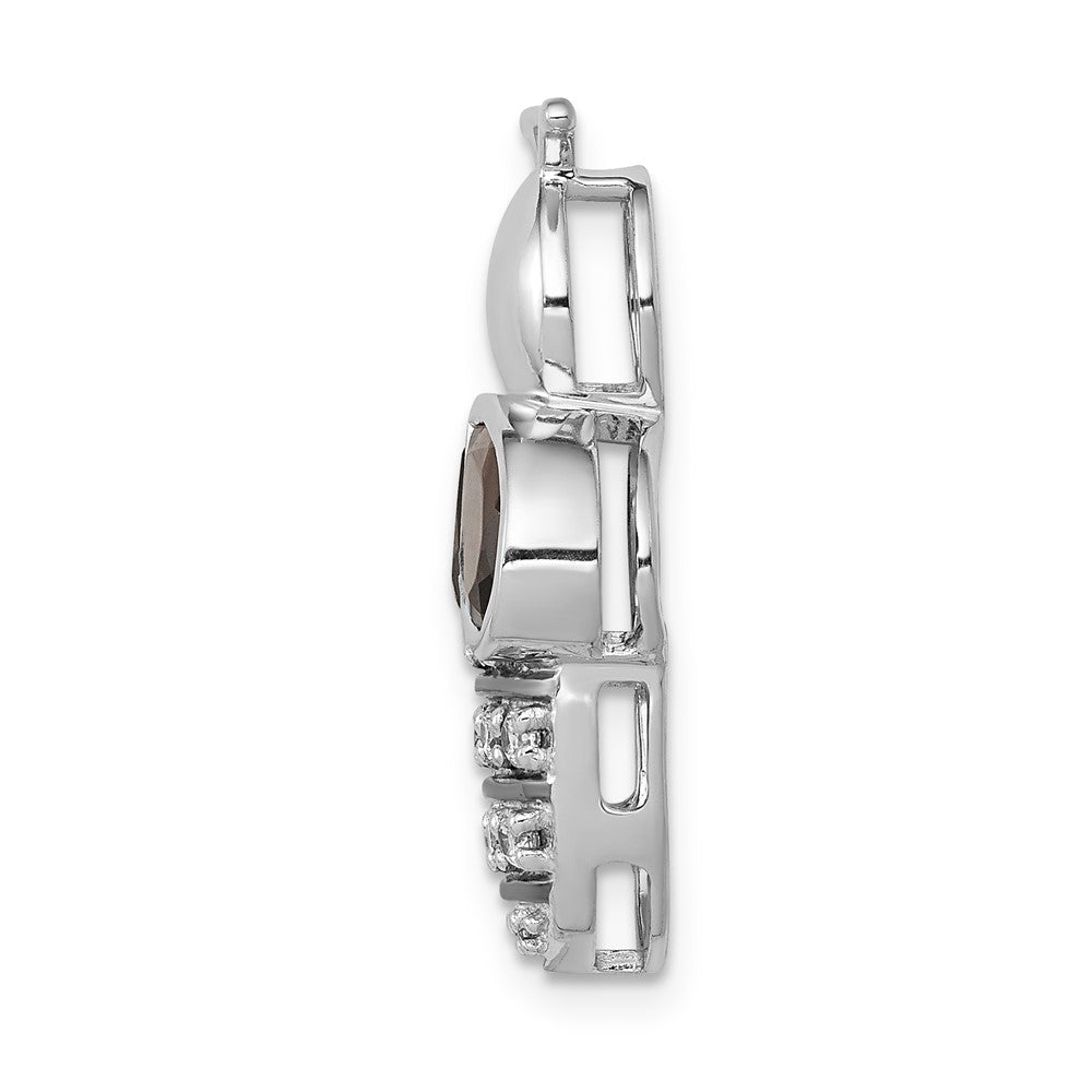 14K Weißgold Echt Diamant und 1.40 Smokey Quarz Biene Kette Anhänger