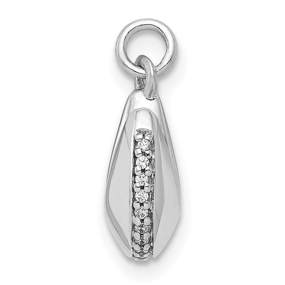 14K Weißgold Anhänger „Glückskeks" mit 0,067 ct. echtem Diamant