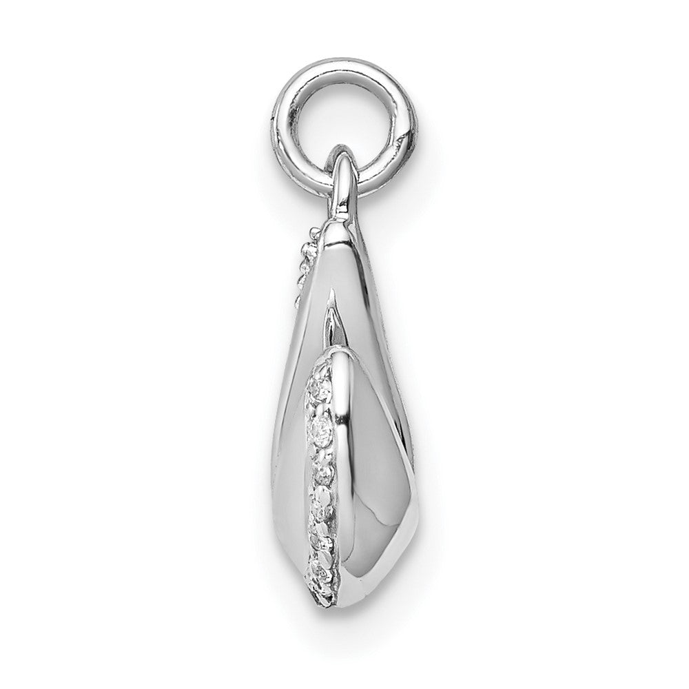 14K Weißgold Glücksgalletten-Anhänger mit 0,05 ct. echtem Diamanten