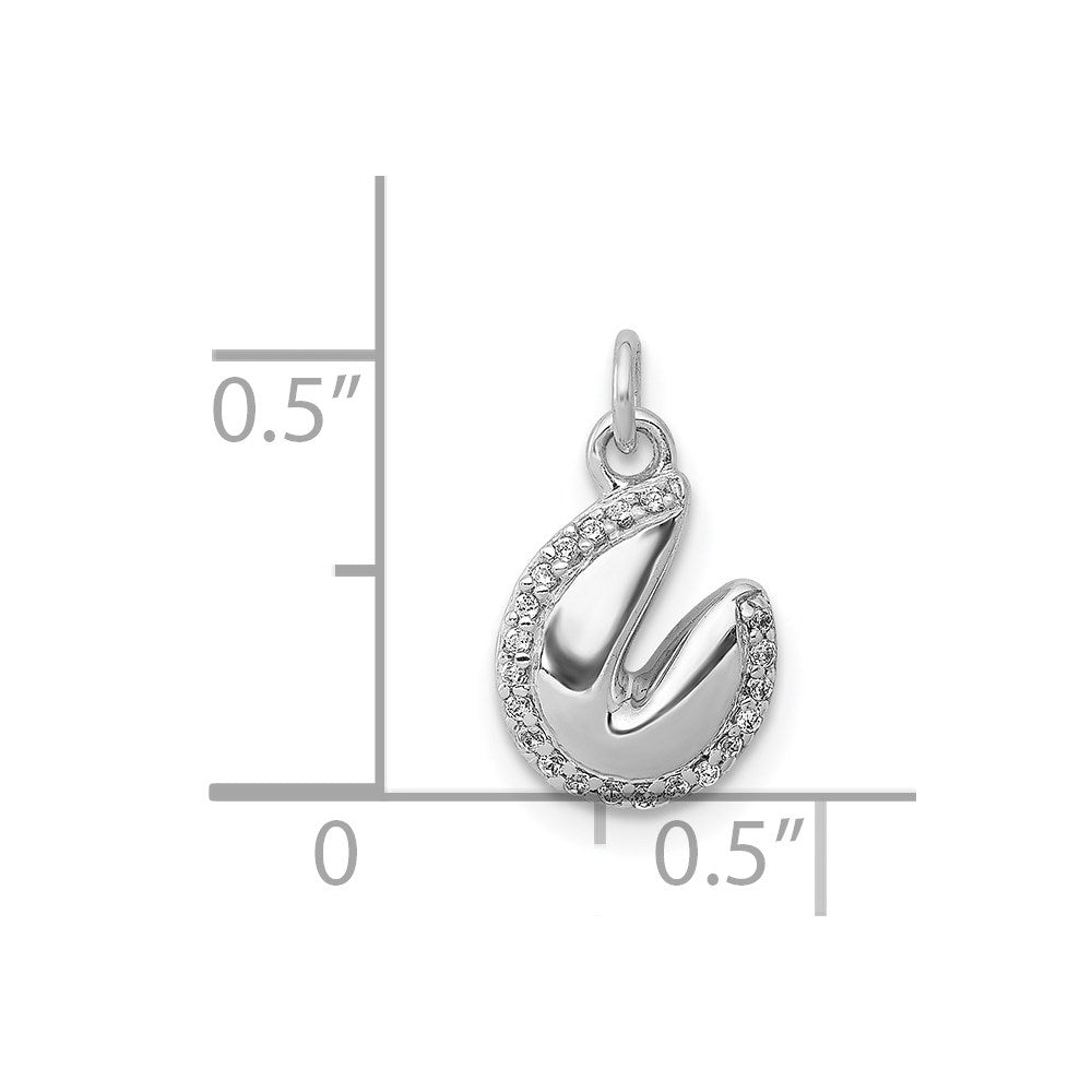 14K Weißgold Glücksgalletten-Anhänger mit 0,05 ct. echtem Diamanten