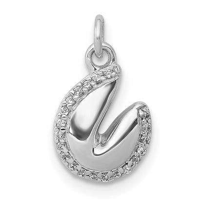 14K Weißgold Glücksgalletten-Anhänger mit 0,05 ct. echtem Diamanten