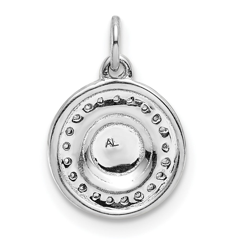 14K Weißgold 0,1 ct. Echter Diamant Fantasie-Kreis-Anhänger