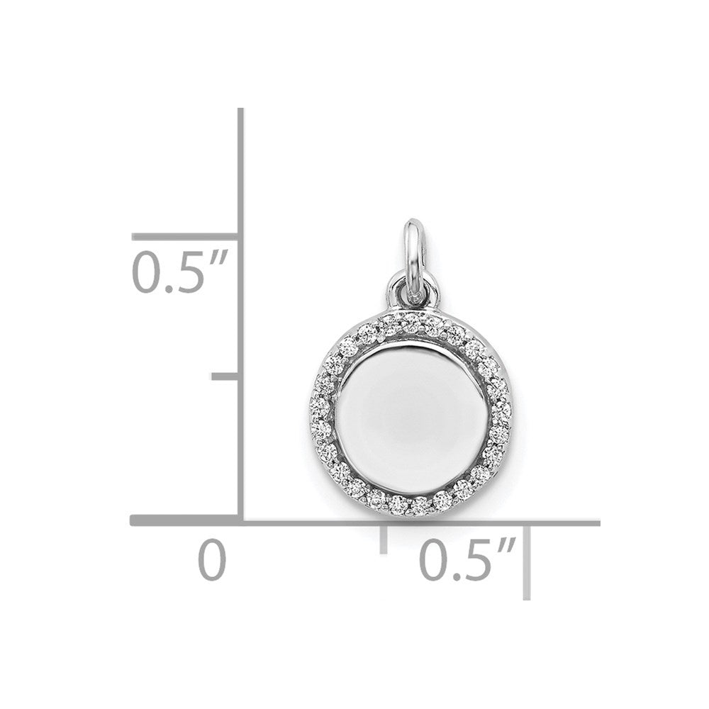 14K Weißgold 0,1 ct. Echter Diamant Fantasie-Kreis-Anhänger