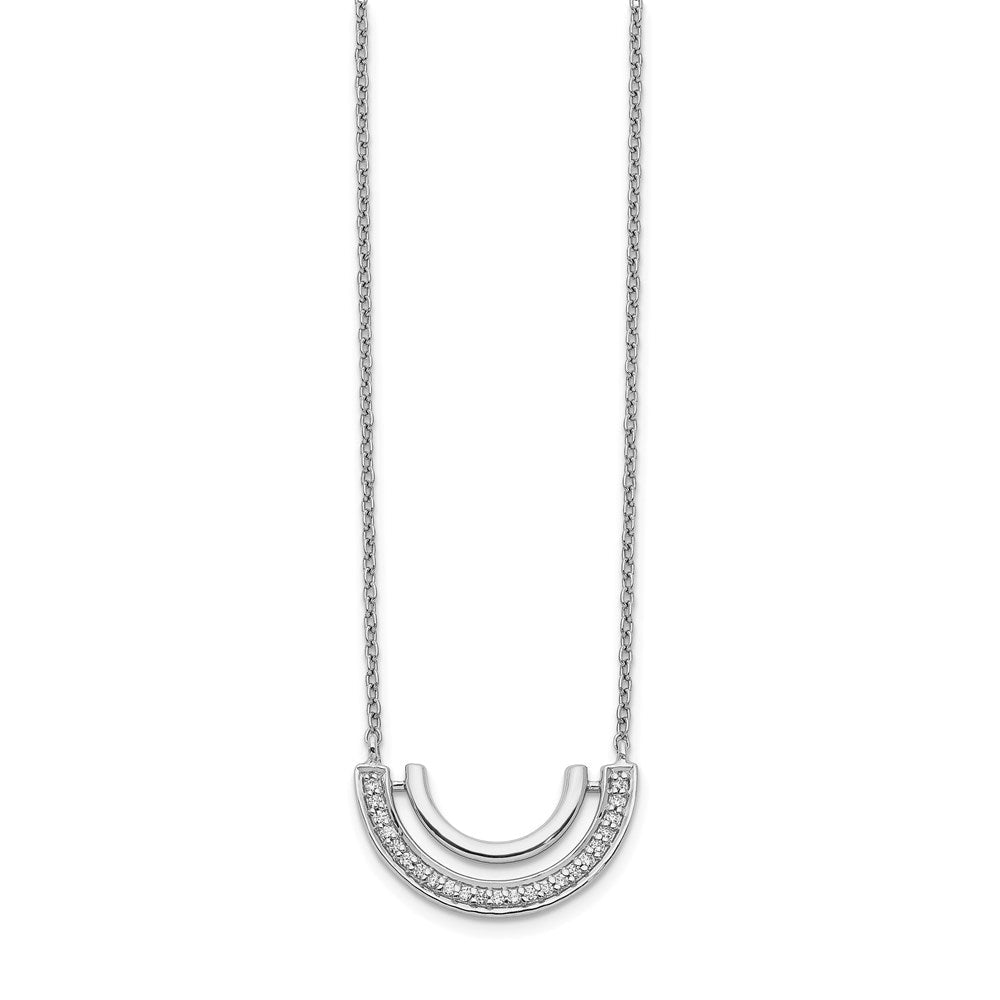 14K Weißgold Echt Diamant Fantasie Gebogen Halskette