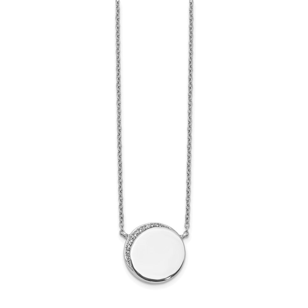 14K Weißgold Echt Diamant Fantasie Kreis Halskette