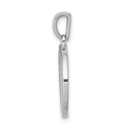 14K Weißgold Anhänger mit 0,25 ct. echten Diamanten, Fancy Halb-und-Halb-Kreis-Design