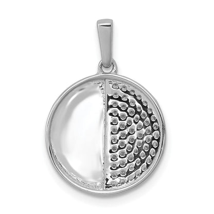 14K Weißgold Anhänger mit 0,25 ct. echten Diamanten, Fancy Halb-und-Halb-Kreis-Design