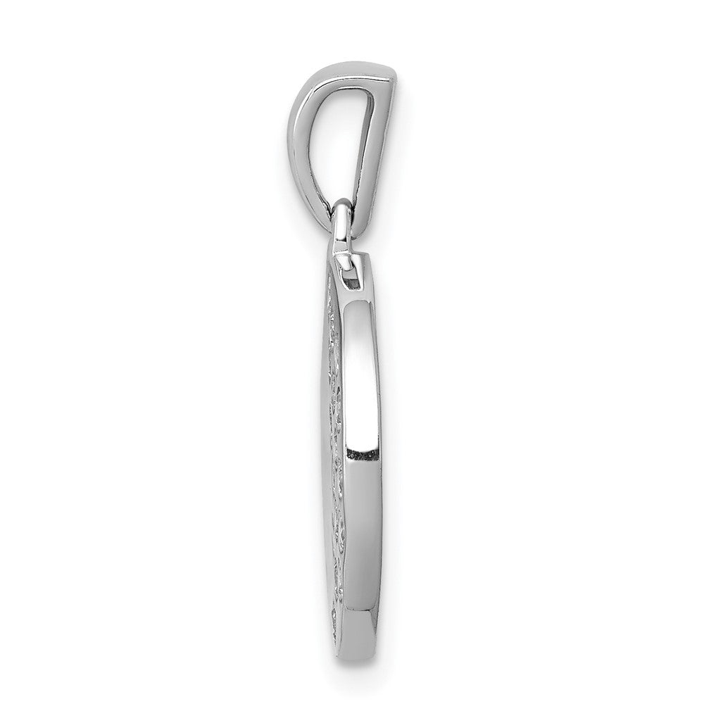 14K Weißgold Anhänger „Ausgefallener Kreis" mit 0,25 ct. echtem Diamant