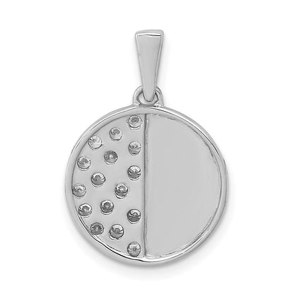14K Weißgold Anhänger „Ausgefallener Kreis" mit 0,25 ct. echtem Diamant