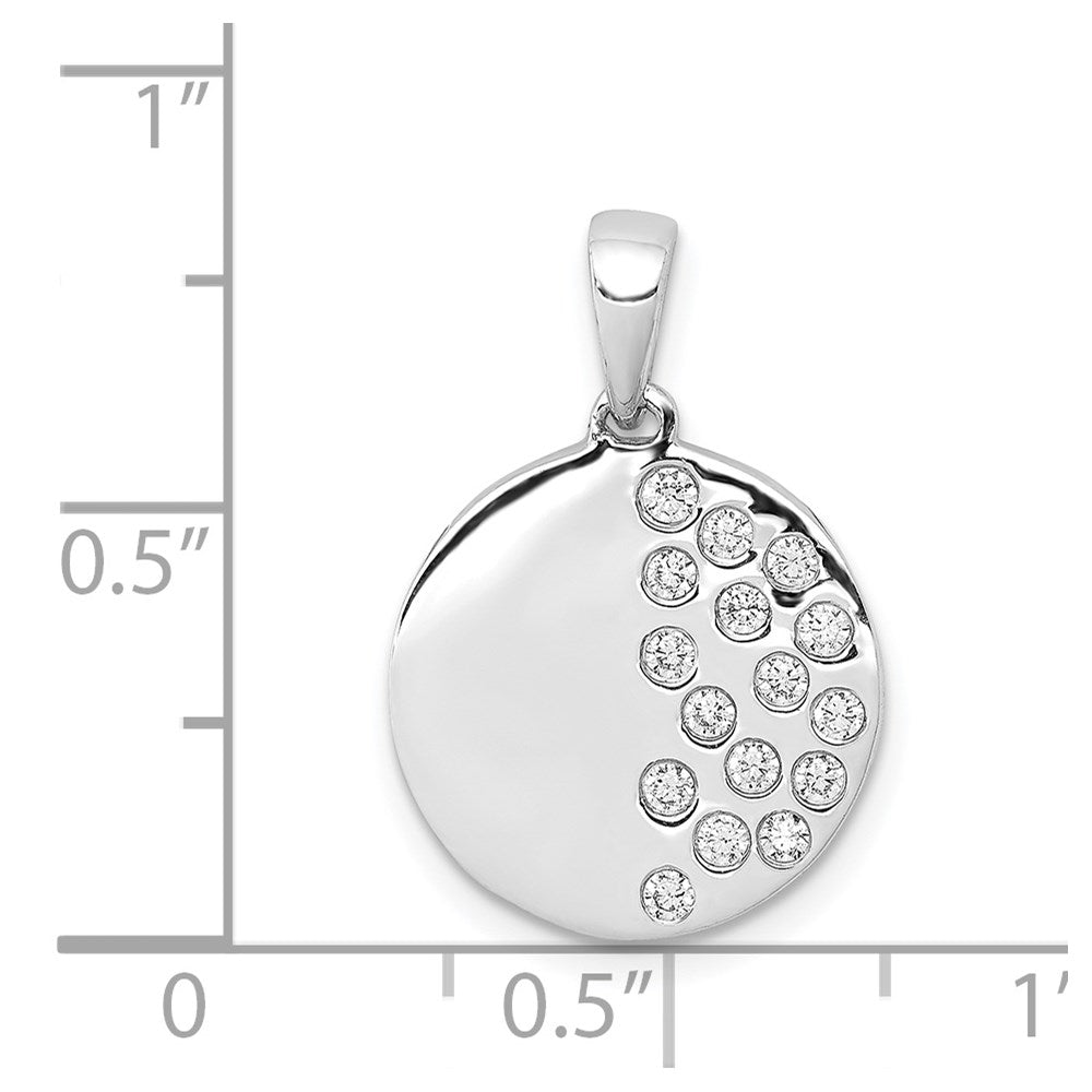 14K Weißgold Anhänger „Ausgefallener Kreis" mit 0,25 ct. echtem Diamant