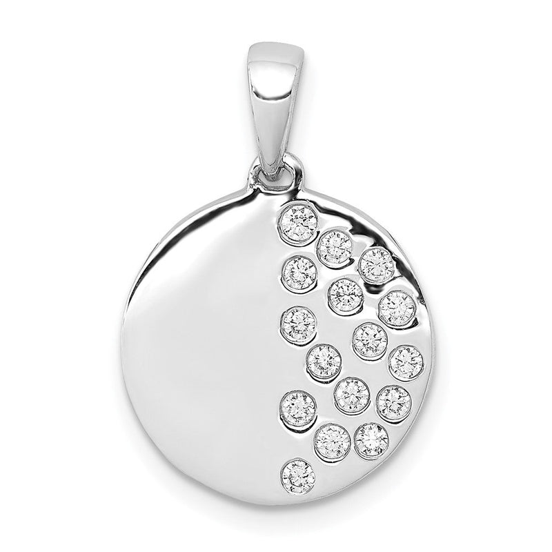 14K Weißgold Anhänger „Ausgefallener Kreis" mit 0,25 ct. echtem Diamant