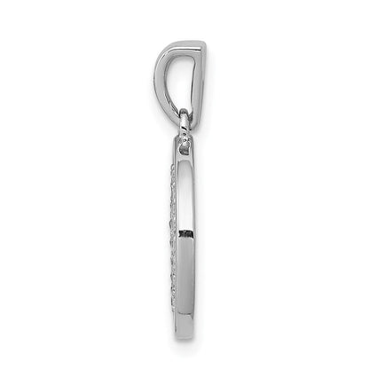 14K Weißgold Anhänger mit 0,25 ct. echten Diamanten, ausgefallenes Kreis-Design