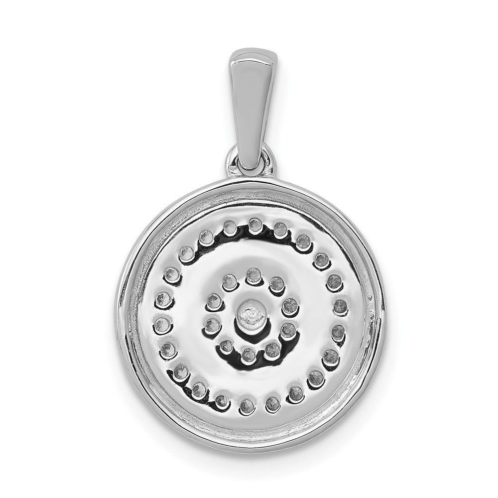 14K Weißgold Anhänger mit 0,25 ct. echten Diamanten, ausgefallenes Kreis-Design