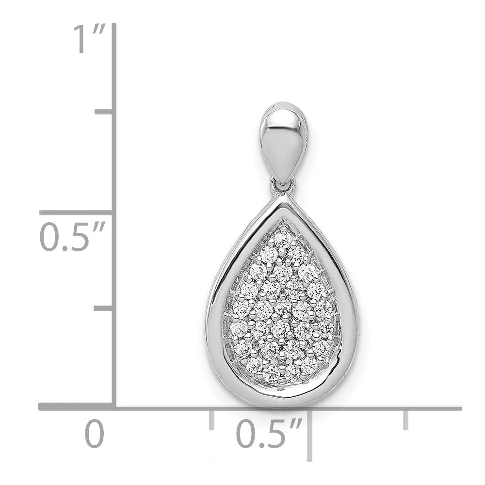 14K Weißgold Anhänger mit 0,25 ct. echtem Diamanten in Tropfenform