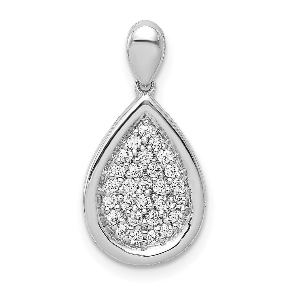 14K Weißgold Anhänger mit 0,25 ct. echtem Diamanten in Tropfenform