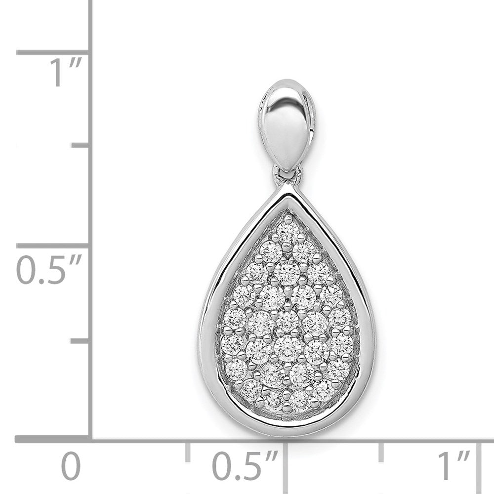 14K Weißgold 0,5 ct. Echter Diamant Fantasie-Tropfen-Anhänger