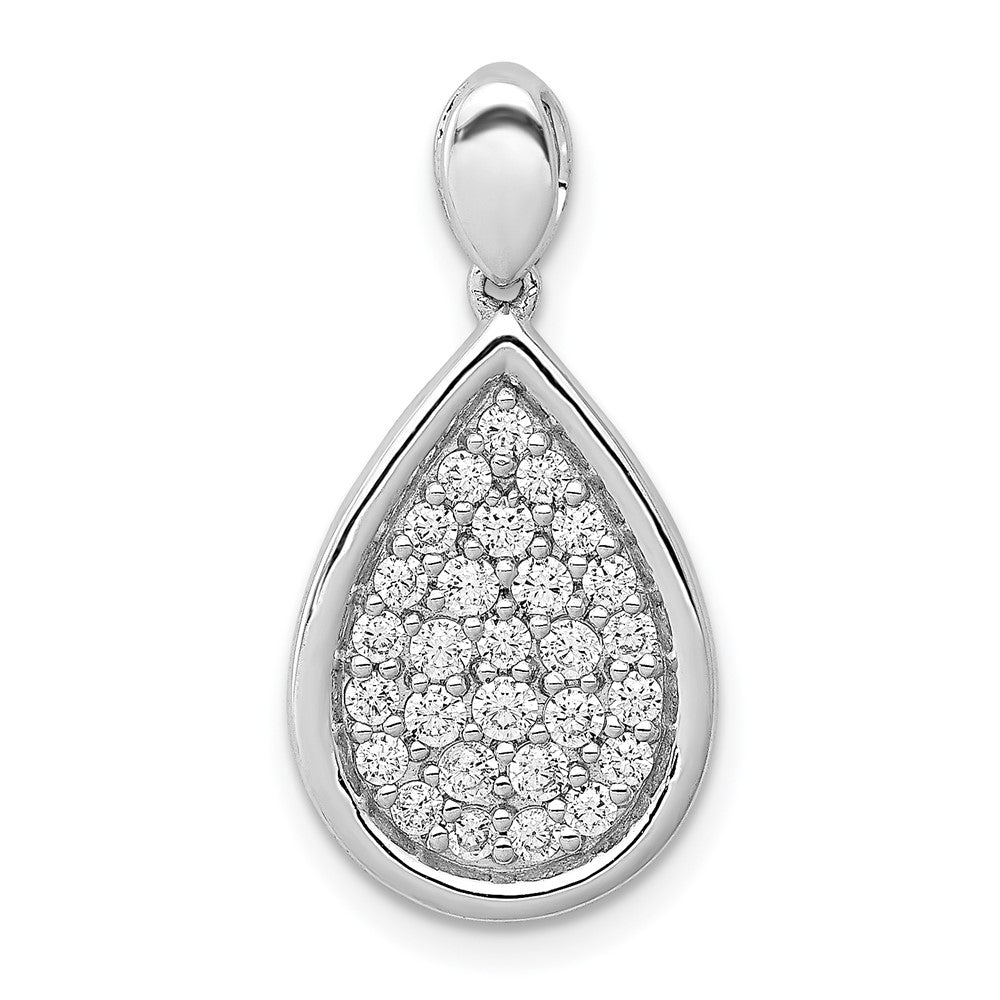14K Weißgold 0,5 ct. Echter Diamant Fantasie-Tropfen-Anhänger