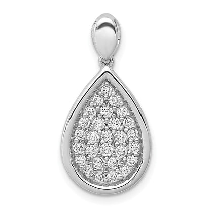 14K Weißgold 0,5 ct. Echter Diamant Fantasie-Tropfen-Anhänger