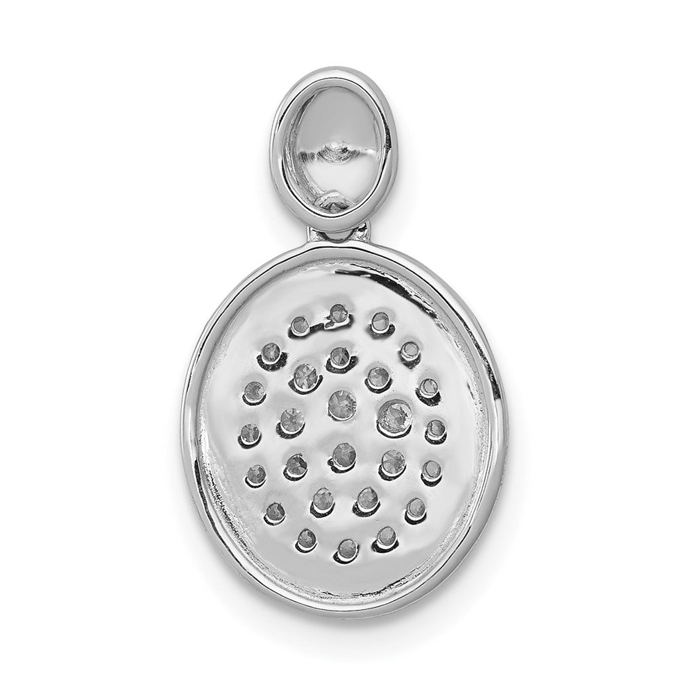 14K Weißgold Anhänger mit 0,25 ct. echten Diamanten, ovales Fantasie-Design