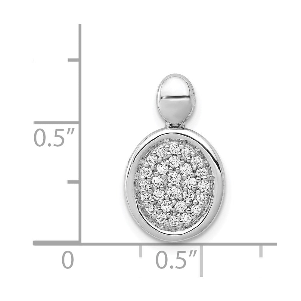 14K Weißgold Anhänger mit 0,25 ct. echten Diamanten, ovales Fantasie-Design