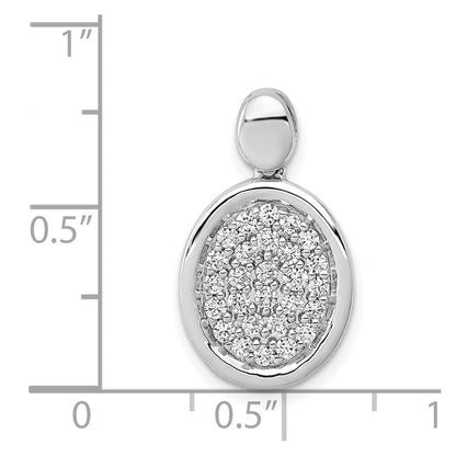 14K Weißgold Anhänger mit 0,5 ct. echten Diamanten, ovale Fantasieform