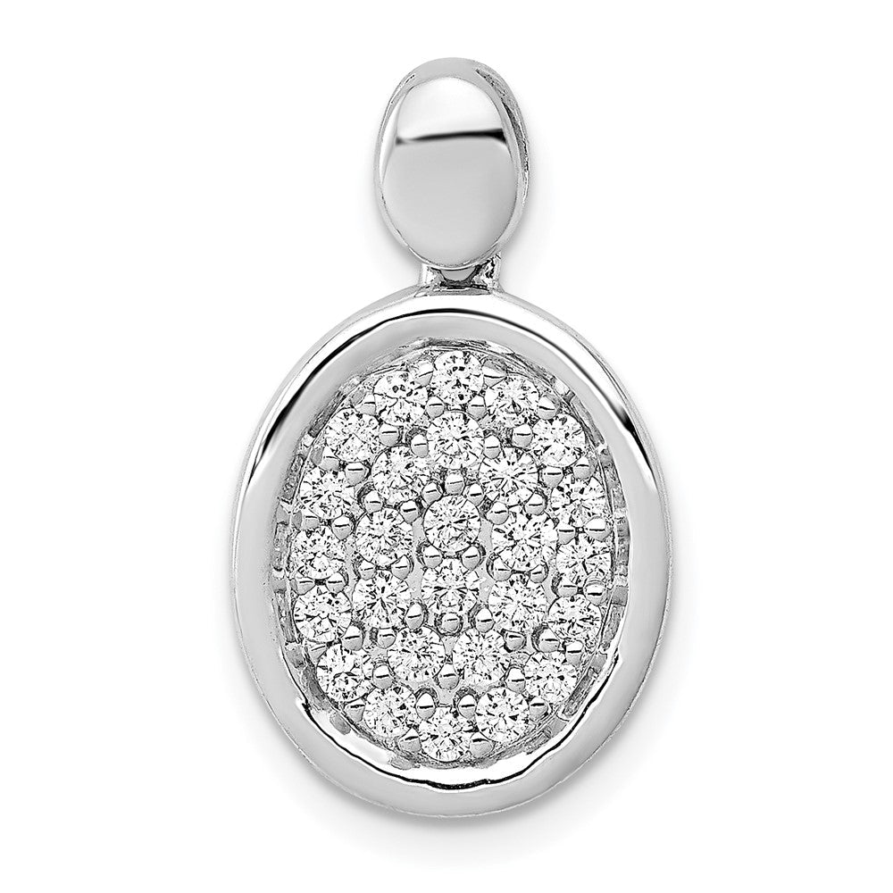 14K Weißgold Anhänger mit 0,5 ct. echten Diamanten, ovale Fantasieform
