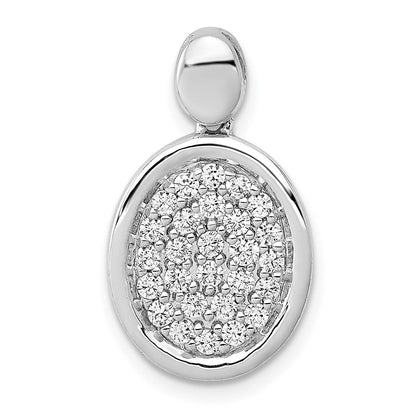 14K Weißgold Anhänger mit 0,5 ct. echten Diamanten, ovale Fantasieform