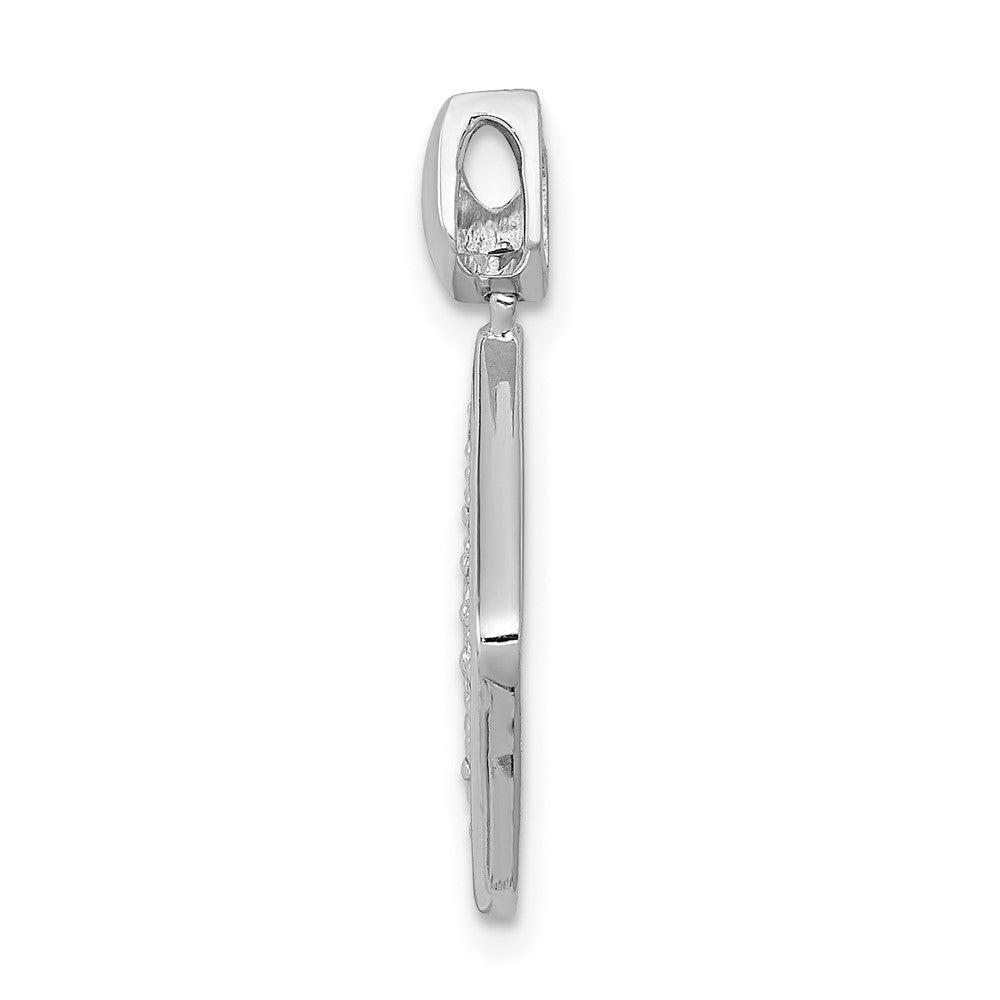 14K Weißgold Anhänger, ausgefallenes gekipptes Quadrat, mit 0,5 ct. echtem Diamant