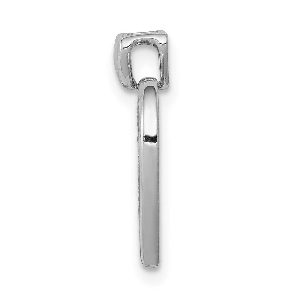 14K Weißgold Anhänger mit 0,25 ct. echtem Diamant, Fantasie-Herz mit Herz-Öse