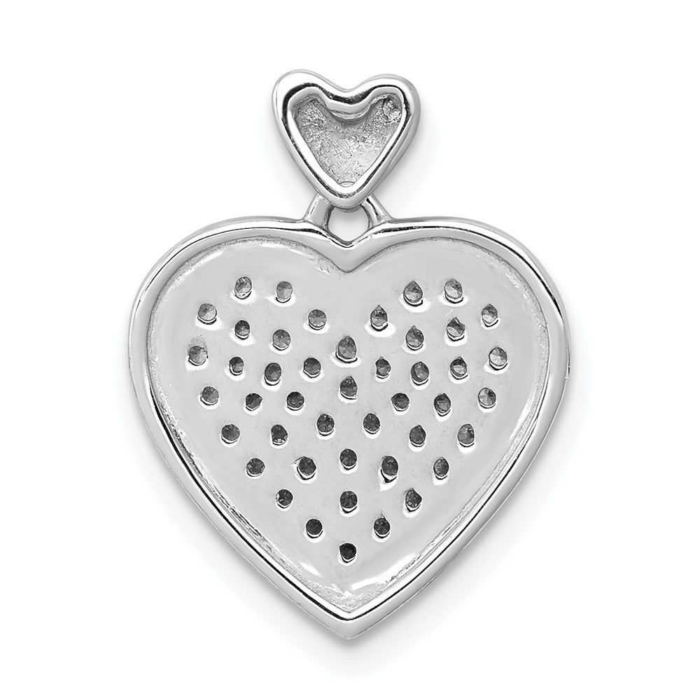 14K Weißgold Anhänger mit 0,25 ct. echtem Diamant, Fantasie-Herz mit Herz-Öse