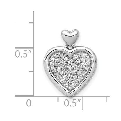 14K Weißgold Anhänger mit 0,25 ct. echtem Diamant, Fantasie-Herz mit Herz-Öse