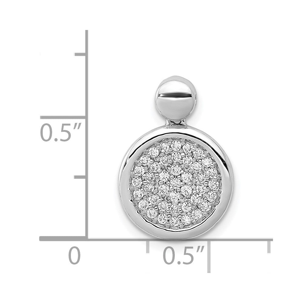 14K Weißgold Anhänger mit 0,25 ct. echten Diamanten, ausgefallener Kreis-Look