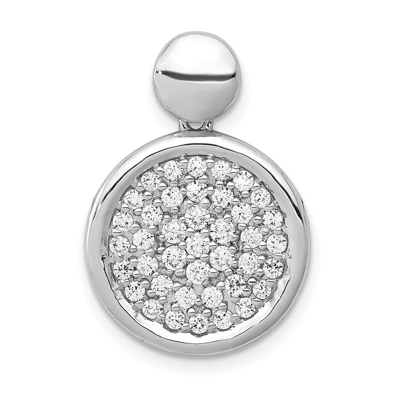 14K Weißgold Anhänger mit 0,5 ct. echten Diamanten, Fantasie-Kreis-Design