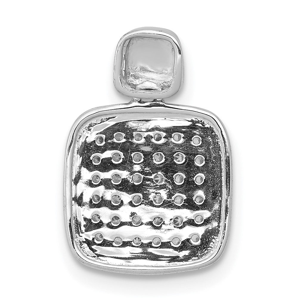 14K Weißgold Anhänger mit 0,25 ct. echten Diamanten, quadratische Fantasie-Form