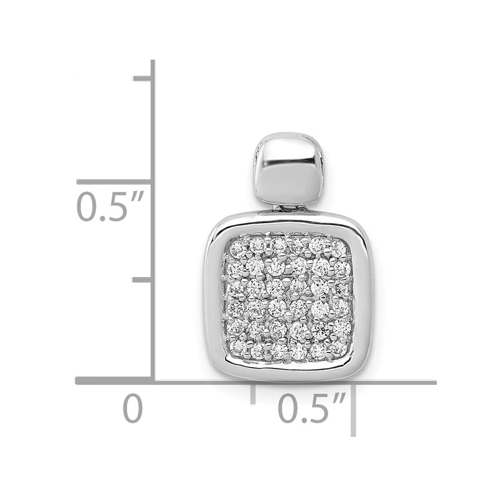 14K Weißgold Anhänger mit 0,25 ct. echten Diamanten, quadratische Fantasie-Form